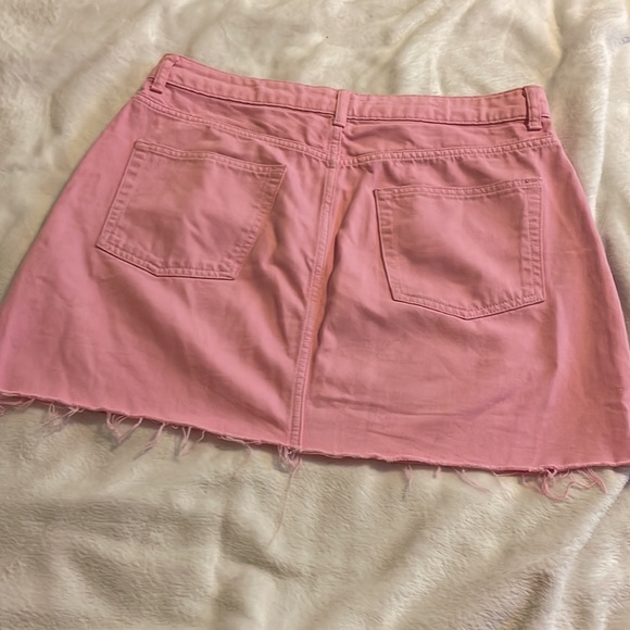 Topshop Pink Denim Skirt - Picture 3 of 5